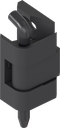 180° Scharnier mit klipsbaren Polyamid Stift, GD-Zn schwarz gepulvert