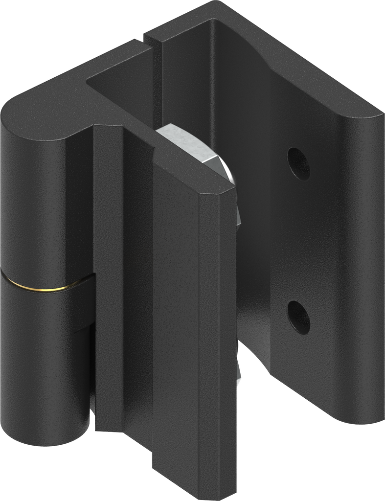 180° Hinge, left version, Zinc die black powder-coated