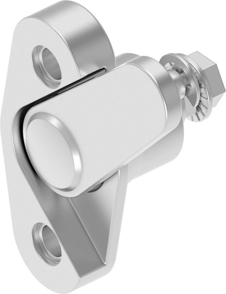 Locking point with compression function for multiple interlocking, left version, Stainless steel AISI 304 electropolished