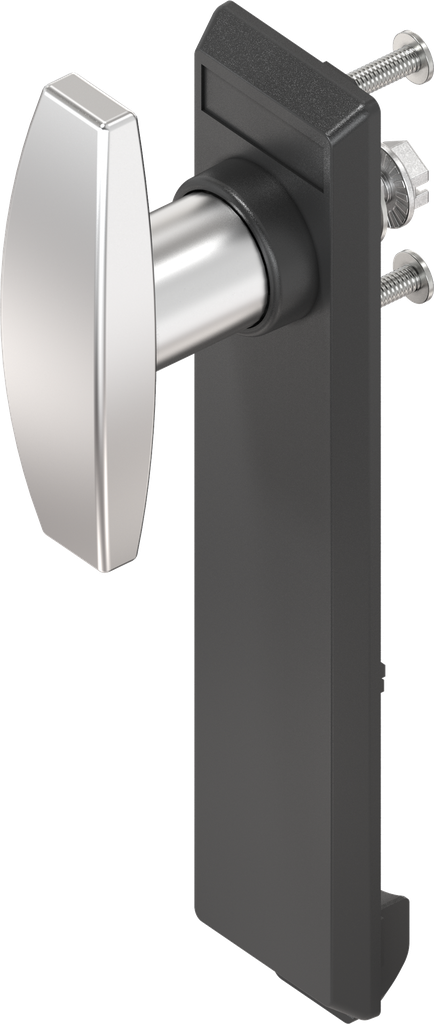 Escutcheon with T-handle, non-keyed, Stainless steel and polyamide black