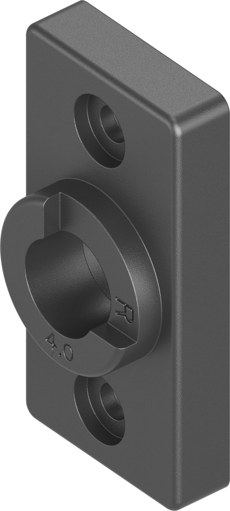 Lagerbuchse mit Anschlag rechts für Ts = 4 mm, Polyamid GF schwarz