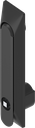 Swinghandle 1150 with universal dish with insert square 6, Polyamide and zinc die black powder-coated