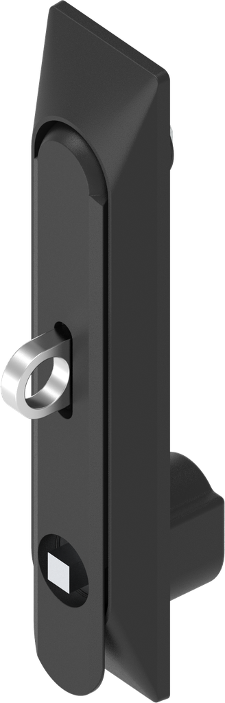 Swinghandle 1150 with universal dish with insert square 7 and for padlock, Polyamide and zinc die black powder-coated