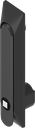 Schwenkgriff 1150 mit Universalmulde mit Betätigung Vierkant 8, Polyamid und GD-Zn schwarz gepulvert