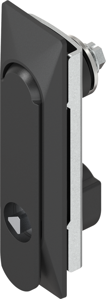 Swinghandle 1150 with insert triangular 7, Zinc die black powder-coated