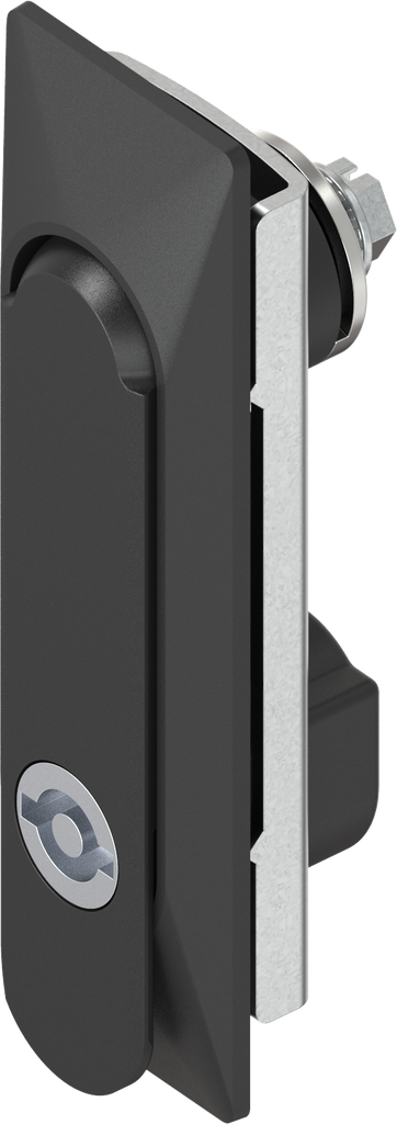 Schwenkgriff 1150 mit Betätigung Doppelbart 5, GD-Zn schwarz gepulvert