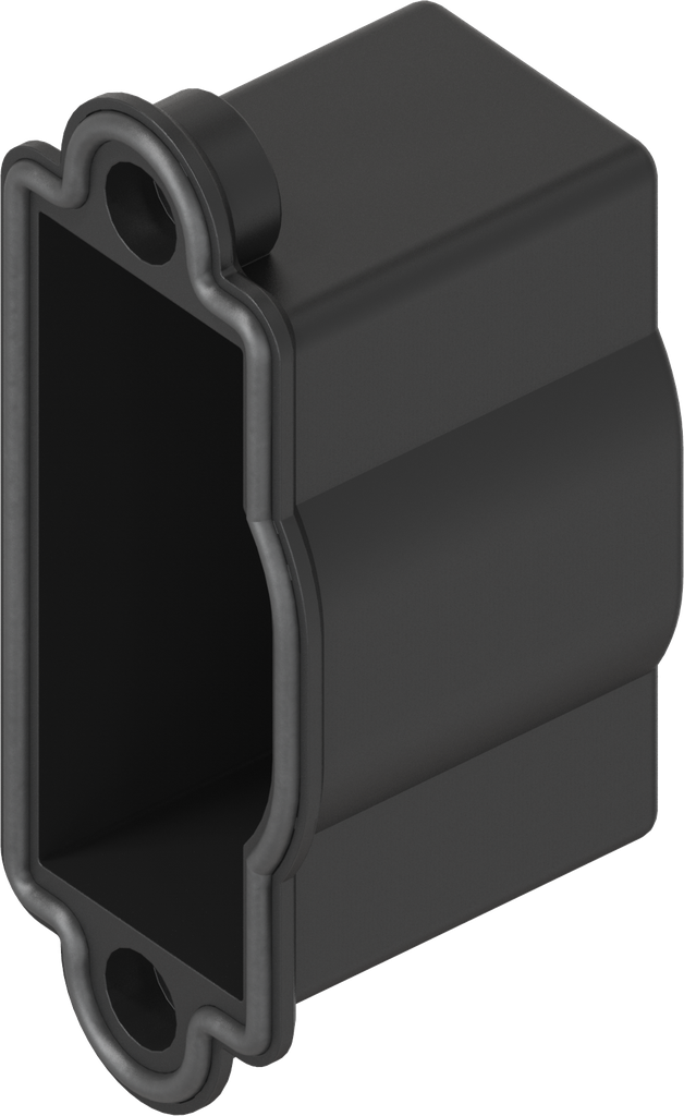 Cap foamed with lateral bulging, Polyamide GF black