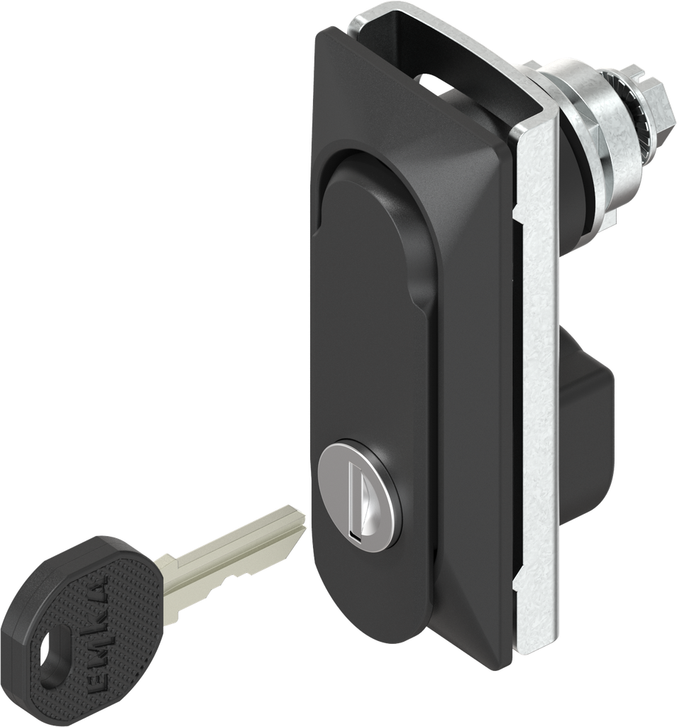 Maneta giratoria 1152 con compresión, llave diferente, poliamida GF negro