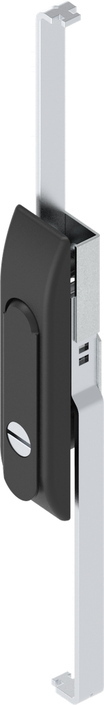 Swinghandle with rods with insert slot 2 x 4, Polyamide and zinc die black powder-coated