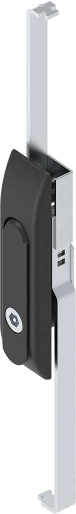 Schwenkgriff mit Schlossstangen mit Betätigung Innen-Sechskant SW 8 mit Stift, Polyamid und GD-Zn schwarz gepulvert