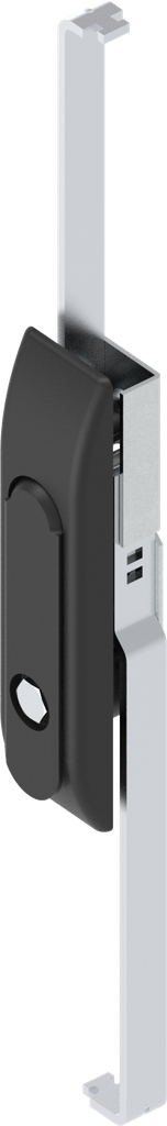 Schwenkgriff mit Schlossstangen mit Betätigung Außen-Sechskant SW 11, Polyamid und GD-Zn schwarz gepulvert