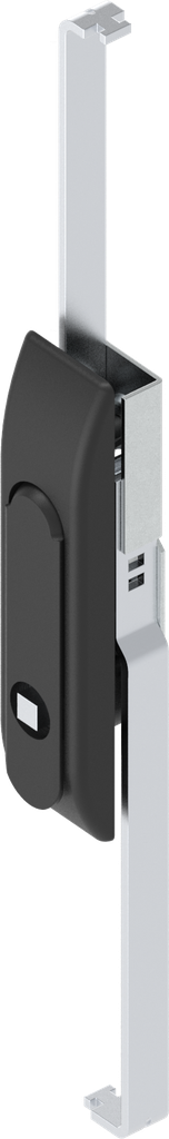 Schwenkgriff mit Schlossstangen mit Betätigung Vierkant 8, GD-Zn schwarz gepulvert