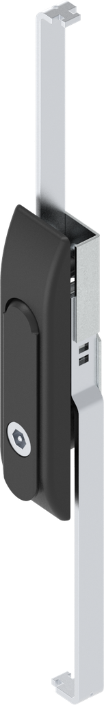 Schwenkgriff mit Schlossstangen mit Betätigung Innen-Sechskant SW 8 mit Stift, GD-Zn schwarz gepulvert