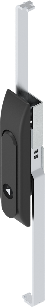 Swinghandle with rods with insert triangular 6.5 CNOMO, Polyamide and zinc die black powder-coated