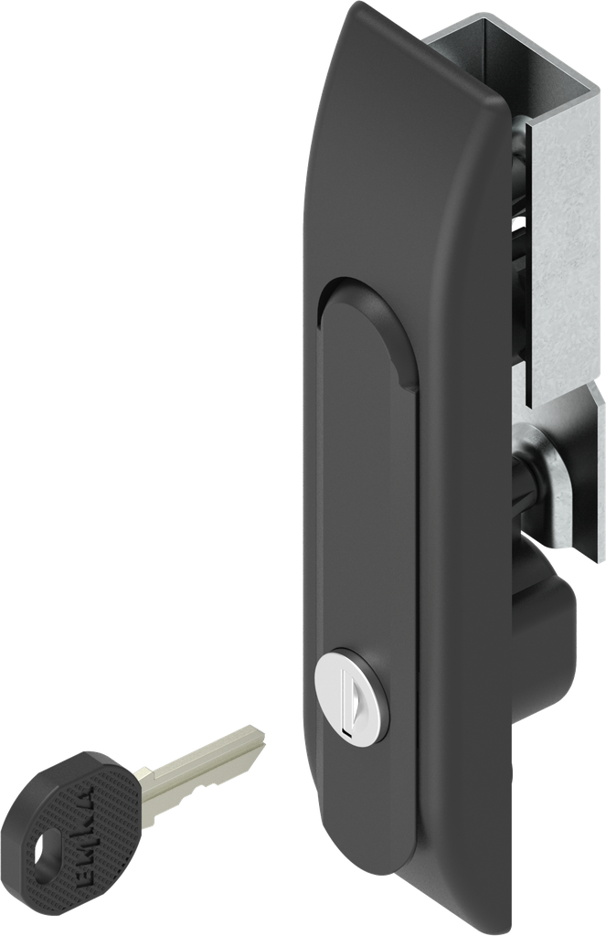 Swinghandle for rods, keyed different, Zinc die black powder-coated