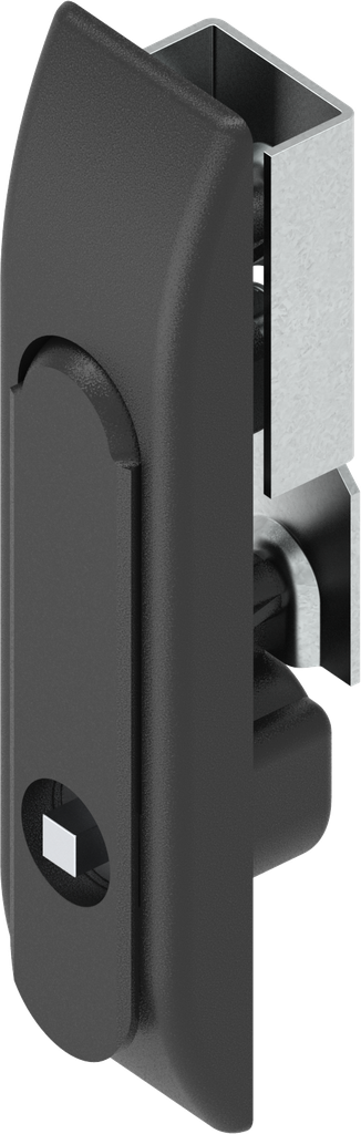 Swinghandle for rods with insert square 6, Polyamide and zinc die black powder-coated