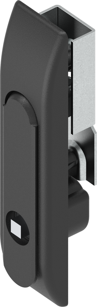Swinghandle for rods with insert square 7, Polyamide and zinc die black powder-coated