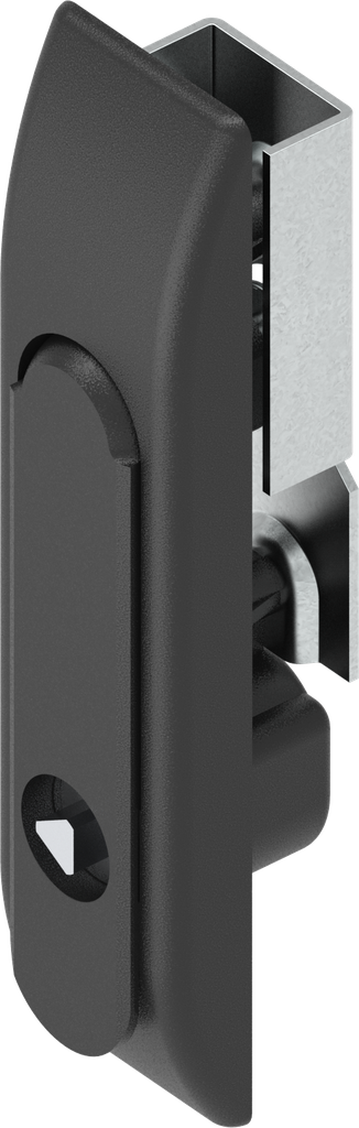 Swinghandle for rods with insert triangular 7, Polyamide and zinc die black powder-coated