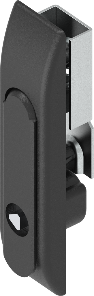 Swinghandle for rods with insert triangular 8, Polyamide and zinc die black powder-coated