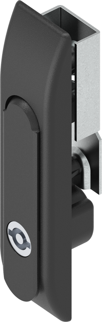 Schwenkgriff für Schlossstangen mit Betätigung Doppelbart 5, Polyamid und GD-Zn schwarz gepulvert