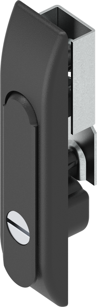 Schwenkgriff für Schlossstangen mit Betätigung Schlitz 2 x 4, Polyamid und GD-Zn schwarz gepulvert