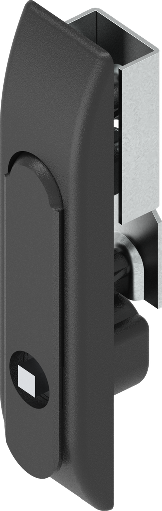 Schwenkgriff für Schlossstangen mit Betätigung Vierkant 7, GD-Zn schwarz gepulvert