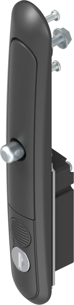 Schwenkgriff mit Druckknopf 1185 für Zunge oder Stangenschloss unterschiedliche Schließung und für Vorhangschloss, GD-Zn schwarz gepulvert