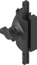 Latch for aluminium window with wing knob insert, Zinc die black powder-coated