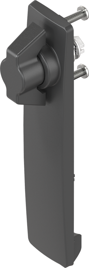 Escutcheon long with wing knob, non-keyed, Polyamide black and zinc die black powder-coated