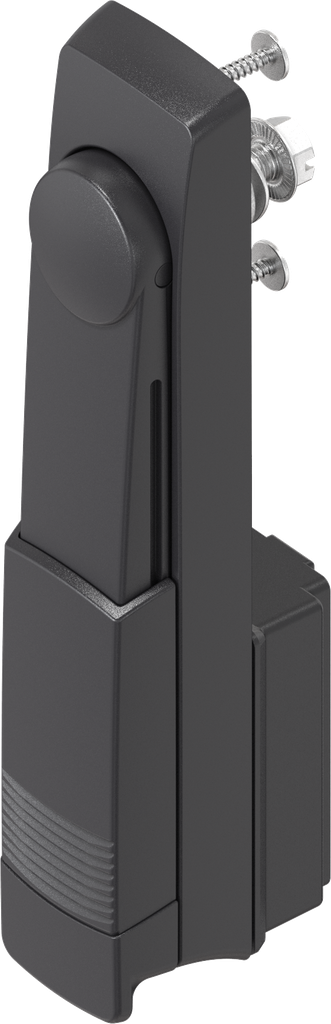 Swinghandle with round cylinder, keyed different, Polyamide GF black