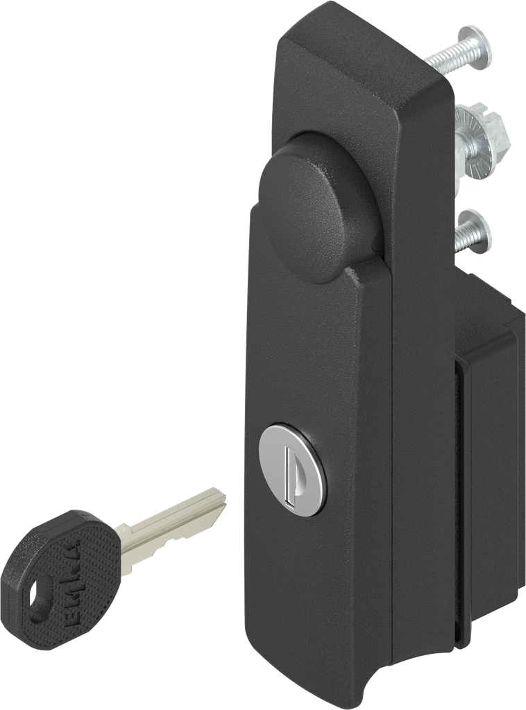 Schwenkgriff, kleine Ausführung mit Rundzylinder unterschiedliche Schließung, Polyamid GF schwarz