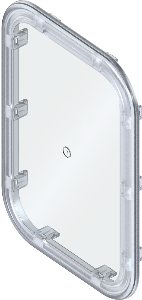 Clip-in viewing window with seal, Polycarbonate crystal clear