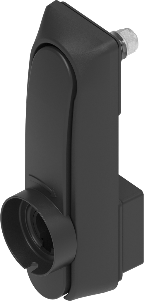 Swinghandle for iLOQ profile half cylinder, Polyamide and zinc die black powder-coated for outdoor use
