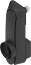 Swinghandle for iLOQ profile half cylinder, Polyamide and zinc die black powder-coated for outdoor use