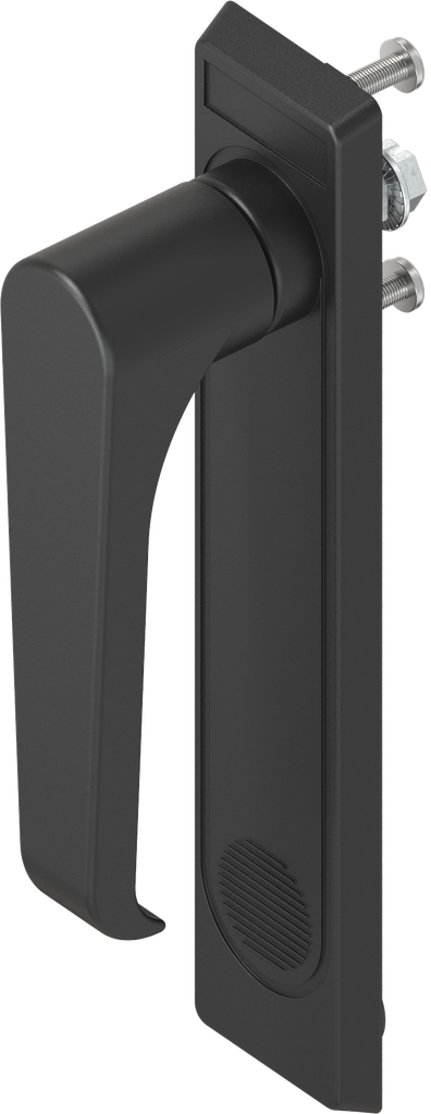 Escutcheon 2153 with L-handle, non-keyed, Polyamide black and zinc die black powder-coated