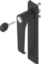 Escutcheon 2153 with L-handle, keyed different, Polyamide black and zinc die black powder-coated