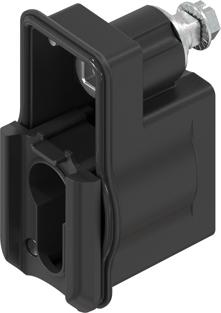 Módulo izquierda para cilindro perfilado 40, zamak recubierto de polvo negro para uso en exteriores