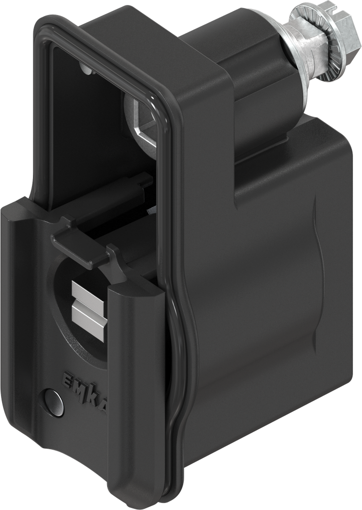 Locking set, right version, with insert railway, Zinc die black powder-coated for outdoor use