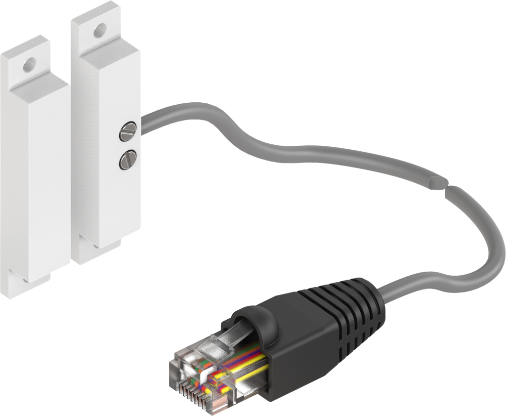 Flat reed contact with RJ45 plug; 