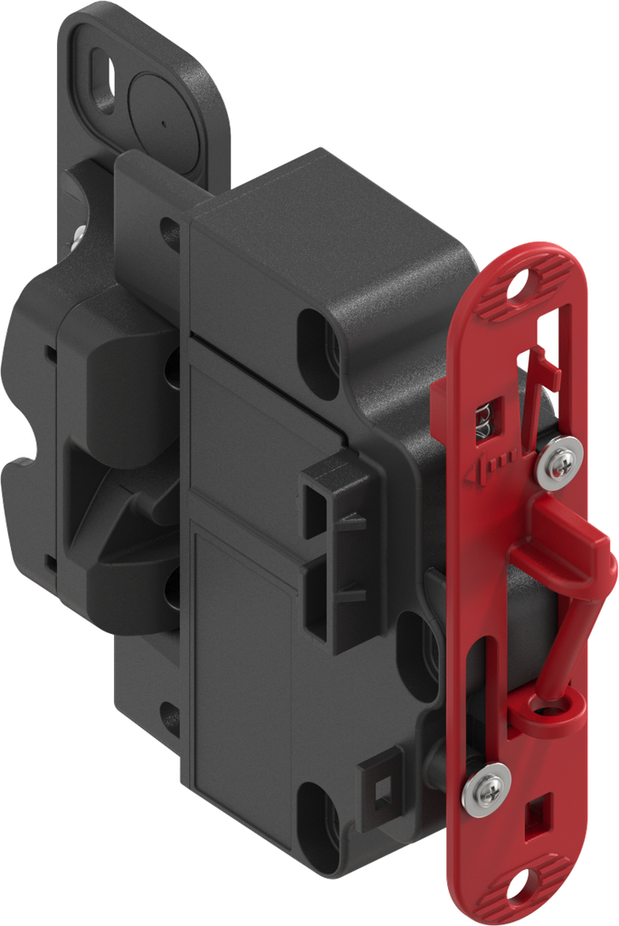 ePush Lock Elektromechanischer Druckverschluss mit Notöffnung für Schalter / Taster und Umlenkung für Notöffnung, Polyamid GF schwarz