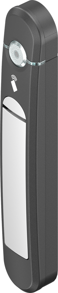 Schwenkgriff Agent E Wireless mit RFID Kartenleser 13,56 MHz, GD-Zn weißaluminium gepulvert und Polyamid GF schwarz
