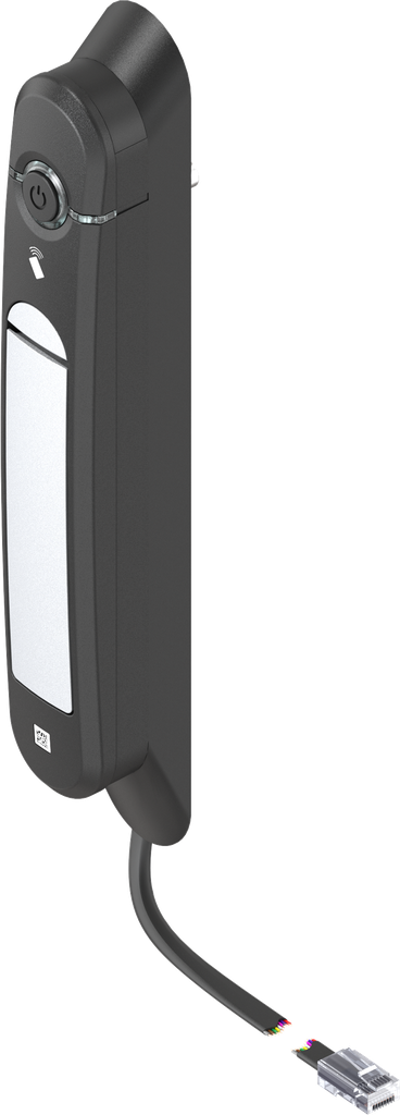 Swinghandle Agent E Wired with RFID card reader 13.56 kHz, Zinc die white aluminium powder-coated and polyamide GF black