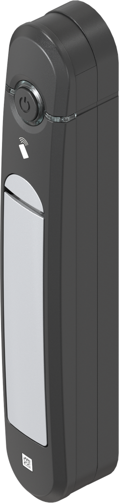 Maneta giratoria Agent E Wireless con lector de tarjetas RFID 13,56 MHz, zamak recubierto de polvo aluminio blanco y poliamida GF negro