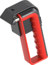 Emergency hammer with hand protection and holder with theft protection, Steel and Polyamide GF halogen-free and flame-retardant red