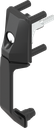 Outside handle for clip-in cylinder (System 3), right version, Polyamide GF black