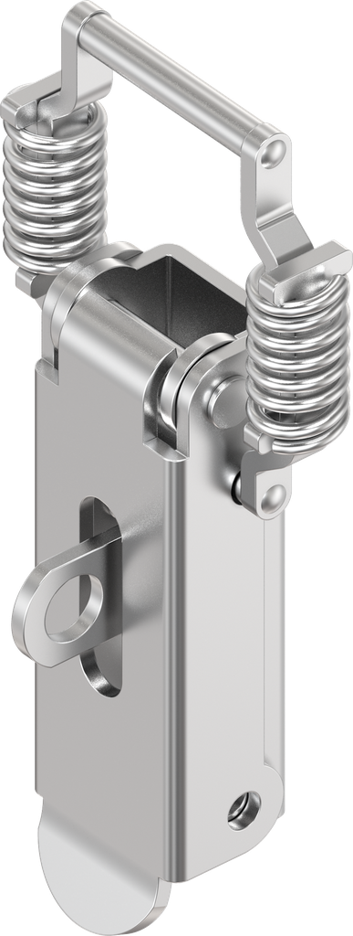 Toggle latch with springs for tolerance compensation with padlock facility, Steel raw