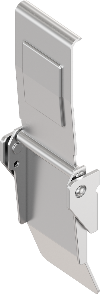 Toggle latch with adjustable tensioning hook, drilled, Stainless steel AISI 304