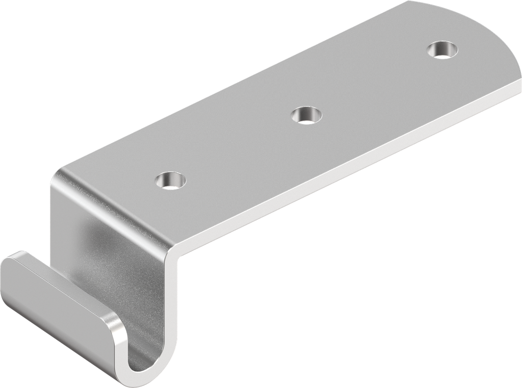 Hook, drilled, Stainless steel AISI 304 raw