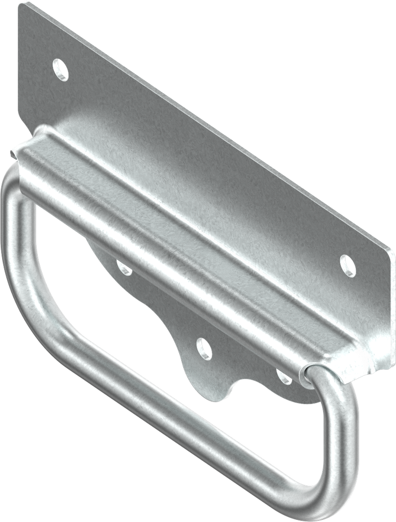 Chest handle without piano wire torsion spring, Steel zinc-plated DS plus top coat