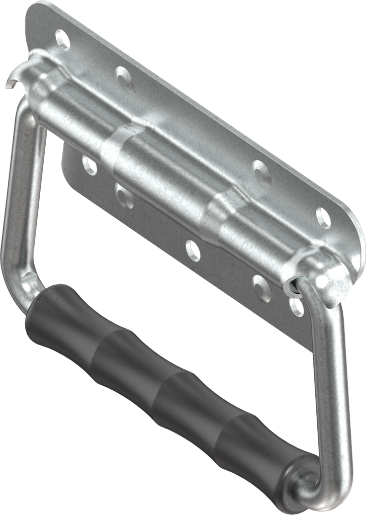 Chest handle without piano wire torsion spring and counterplate, Steel zinc-plated DS plus top coat